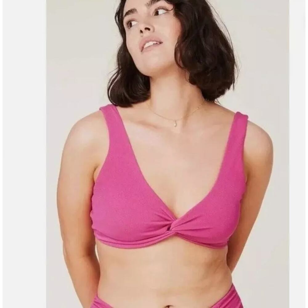 Andie Swim Portofino Bikini Twist Top Sz XL Orchid Pink AT218 Barbiecore Summer‎